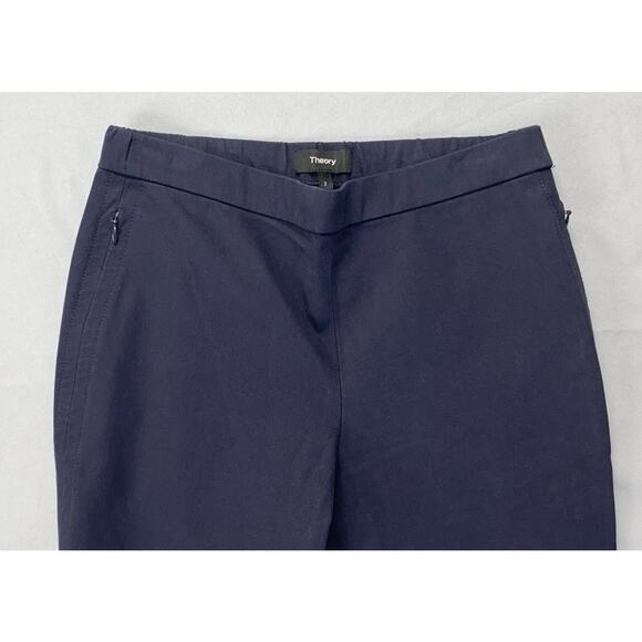 Theory 'Basic Pull On Pant' in Dark Night Approach Twill. Navy, Women's 2. NWT! - Picture 2 of 7
